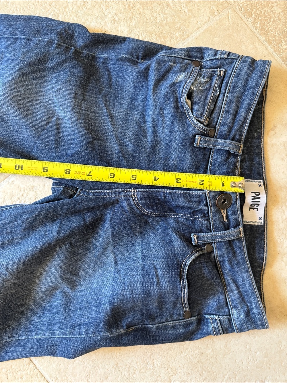 PAIGE Women's Dark Blue Ripped Skinny Jeans - Picture 7 of 7
